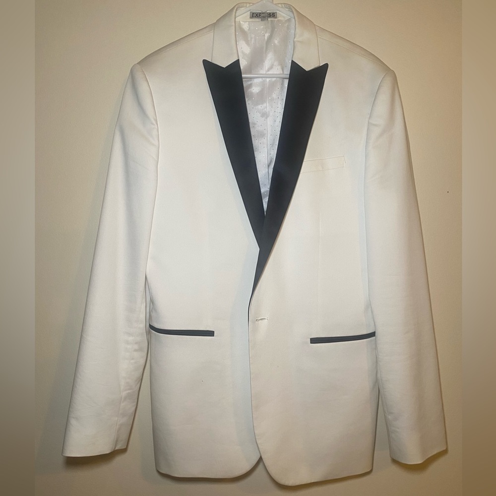 Express men’s white tuxedo jacket 42R slimfit photographer